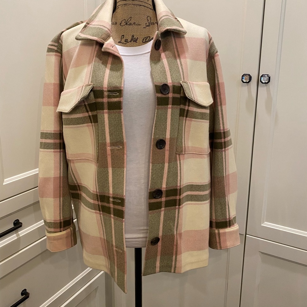 Banana Republic Plaid Shacket Small